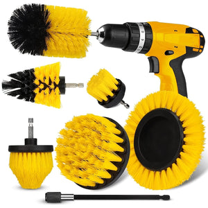 Planet Gates 7pcs Drill Brush Attachment Set, Power Scrubber Wash Cleaning Brushes Tool Kit, All Purpose Drill Brush With Extension For Grout Floor, Tub Shower Tile, Bathroom, Kitchen Surface And Car
