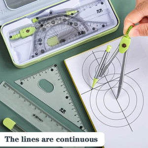 Planet Gates 7Pcs/lot Ruler Set Kawaii Geometric Drawing Eraser Kit Back To School Math Compass Set Office School Supplies 2022 Stationery