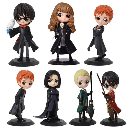 Planet Gates 7PCS No box NEW Harry Potter Series Anime Action Figure Malfoy Hermione Movies Car Cake Decoration Collectible PVC Doll Toys Kids Gift