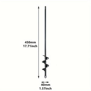 Planet Gates 8.0 Cm * 30.0 Cm 1pc Garden Plant Spiral Drill Bit, Plant Faster With Hex Drive Drill Bit, 8.0 * 30.0 Cm Drill Bit, Horticultural Soil Drilling Tool For Flower Seedling Machine, Bulb Axis Spiral Drilling Planting Hole Excavation Tool