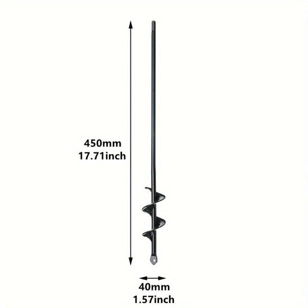 Planet Gates 8.0 Cm * 30.0 Cm 1pc Garden Plant Spiral Drill Bit, Plant Faster With Hex Drive Drill Bit, 8.0 * 30.0 Cm Drill Bit, Horticultural Soil Drilling Tool For Flower Seedling Machine, Bulb Axis Spiral Drilling Planting Hole Excavation Tool