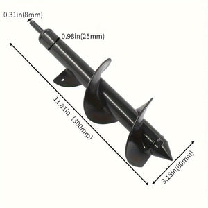 Planet Gates 8.0 Cm * 30.0 Cm 1pc Garden Plant Spiral Drill Bit, Plant Faster With Hex Drive Drill Bit, 8.0 * 30.0 Cm Drill Bit, Horticultural Soil Drilling Tool For Flower Seedling Machine, Bulb Axis Spiral Drilling Planting Hole Excavation Tool