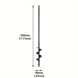 Planet Gates 8.0 Cm * 30.0 Cm 1pc Garden Plant Spiral Drill Bit, Plant Faster With Hex Drive Drill Bit, 8.0 * 30.0 Cm Drill Bit, Horticultural Soil Drilling Tool For Flower Seedling Machine, Bulb Axis Spiral Drilling Planting Hole Excavation Tool