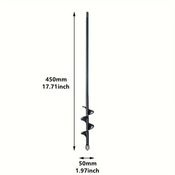 Planet Gates 8.0 Cm * 30.0 Cm 1pc Garden Plant Spiral Drill Bit, Plant Faster With Hex Drive Drill Bit, 8.0 * 30.0 Cm Drill Bit, Horticultural Soil Drilling Tool For Flower Seedling Machine, Bulb Axis Spiral Drilling Planting Hole Excavation Tool