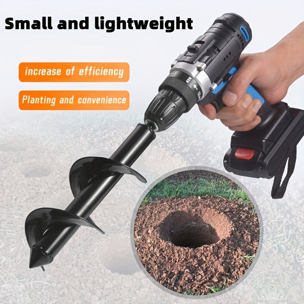 Planet Gates 8.0 Cm * 30.0 Cm 1pc Garden Plant Spiral Drill Bit, Plant Faster With Hex Drive Drill Bit, 8.0 * 30.0 Cm Drill Bit, Horticultural Soil Drilling Tool For Flower Seedling Machine, Bulb Axis Spiral Drilling Planting Hole Excavation Tool