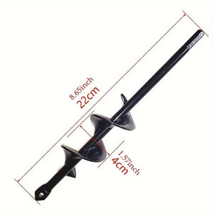 Planet Gates 8.0 Cm * 30.0 Cm 1pc Garden Plant Spiral Drill Bit, Plant Faster With Hex Drive Drill Bit, 8.0 * 30.0 Cm Drill Bit, Horticultural Soil Drilling Tool For Flower Seedling Machine, Bulb Axis Spiral Drilling Planting Hole Excavation Tool