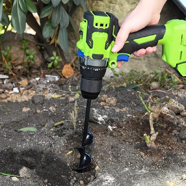 Planet Gates 8.0 Cm * 30.0 Cm 1pc Garden Plant Spiral Drill Bit, Plant Faster With Hex Drive Drill Bit, 8.0 * 30.0 Cm Drill Bit, Horticultural Soil Drilling Tool For Flower Seedling Machine, Bulb Axis Spiral Drilling Planting Hole Excavation Tool
