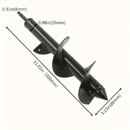 Planet Gates 8.0 Cm * 30.0 Cm 1pc Garden Plant Spiral Drill Bit, Plant Faster With Hex Drive Drill Bit, 8.0 * 30.0 Cm Drill Bit, Horticultural Soil Drilling Tool For Flower Seedling Machine, Bulb Axis Spiral Drilling Planting Hole Excavation Tool