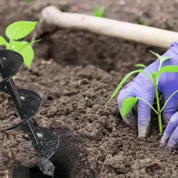 Planet Gates 8.0 Cm * 30.0 Cm 1pc Garden Plant Spiral Drill Bit, Plant Faster With Hex Drive Drill Bit, 8.0 * 30.0 Cm Drill Bit, Horticultural Soil Drilling Tool For Flower Seedling Machine, Bulb Axis Spiral Drilling Planting Hole Excavation Tool