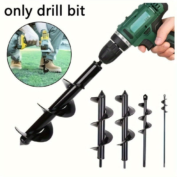 Planet Gates 8.0 Cm * 30.0 Cm 1pc Garden Plant Spiral Drill Bit, Plant Faster With Hex Drive Drill Bit, 8.0 * 30.0 Cm Drill Bit, Horticultural Soil Drilling Tool For Flower Seedling Machine, Bulb Axis Spiral Drilling Planting Hole Excavation Tool