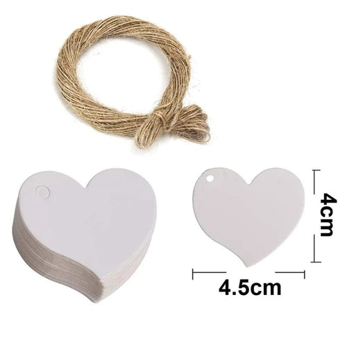 Planet Gates 8 100pc+20m hemp rope gilding thank you for hanging tag cowhide black and white cardboard blank handmade DIY heart circle label