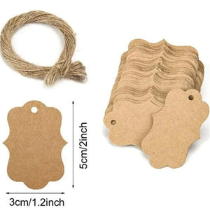 Planet Gates 8 100pc+20m hemp rope gilding thank you for hanging tag cowhide black and white cardboard blank handmade DIY heart circle label