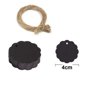 Planet Gates 8 100pc+20m hemp rope gilding thank you for hanging tag cowhide black and white cardboard blank handmade DIY heart circle label