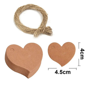 Planet Gates 8 100pc+20m hemp rope gilding thank you for hanging tag cowhide black and white cardboard blank handmade DIY heart circle label