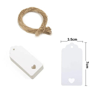 Planet Gates 8 100pc+20m hemp rope gilding thank you for hanging tag cowhide black and white cardboard blank handmade DIY heart circle label
