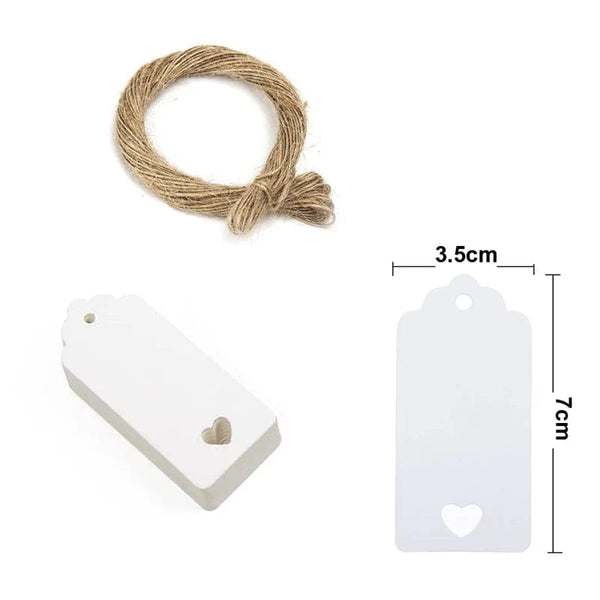 Planet Gates 8 100pc+20m hemp rope gilding thank you for hanging tag cowhide black and white cardboard blank handmade DIY heart circle label