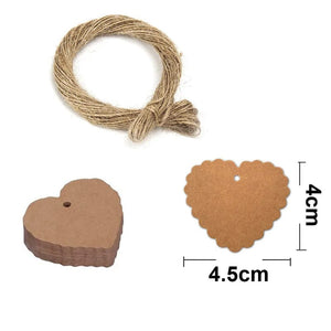 Planet Gates 8 100pc+20m hemp rope gilding thank you for hanging tag cowhide black and white cardboard blank handmade DIY heart circle label