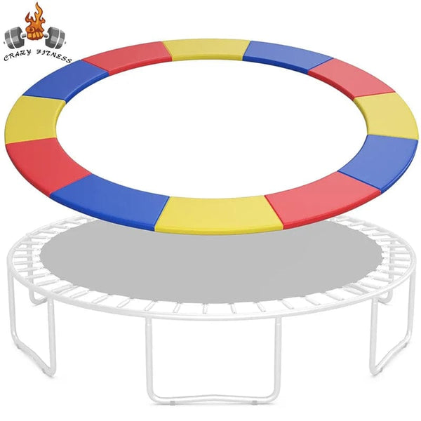 Planet Gates 8/10FT Trampoline Replacement Pad Rainbow Round Trampoline Spring Cover Tear-Resistant Waterproof Safety Protection Pad