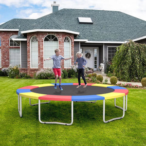 Planet Gates 8/10FT Trampoline Replacement Pad Rainbow Round Trampoline Spring Cover Tear-Resistant Waterproof Safety Protection Pad