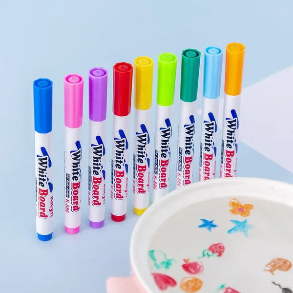 Planet Gates 8/12 Colors Magical Water Floating Pen Set Kids Educational Painting Pen Toy Whiteboard Marker Student Colorful Doodle Water Pen