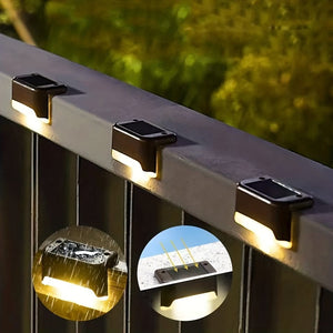 Planet Gates 8/12 Packs Solar Deck Lights Outdoor, LED Step Lights, Waterproof Solar Lights, Balcony Lighting Decoration, Patio Stairs Fence, Outdoor Wall Patio Garden Yard Villa Driveway Path