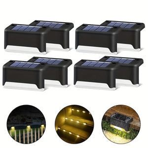 Planet Gates 8/12 Packs Solar Deck Lights Outdoor, LED Step Lights, Waterproof Solar Lights, Balcony Lighting Decoration, Patio Stairs Fence, Outdoor Wall Patio Garden Yard Villa Driveway Path