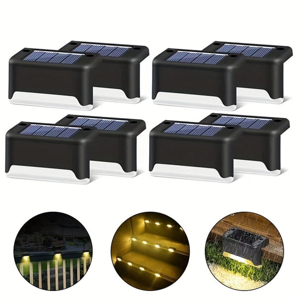 Planet Gates 8/12 Packs Solar Deck Lights Outdoor, LED Step Lights, Waterproof Solar Lights, Balcony Lighting Decoration, Patio Stairs Fence, Outdoor Wall Patio Garden Yard Villa Driveway Path