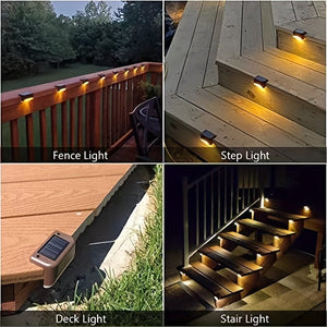 Planet Gates 8/12 Packs Solar Deck Lights Outdoor, LED Step Lights, Waterproof Solar Lights, Balcony Lighting Decoration, Patio Stairs Fence, Outdoor Wall Patio Garden Yard Villa Driveway Path