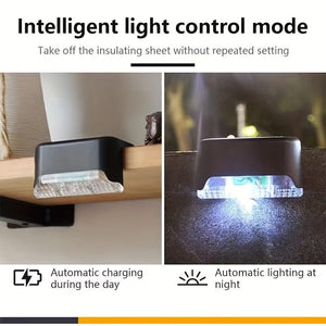 Planet Gates 8/12 Packs Solar Deck Lights Outdoor, LED Step Lights, Waterproof Solar Lights, Balcony Lighting Decoration, Patio Stairs Fence, Outdoor Wall Patio Garden Yard Villa Driveway Path