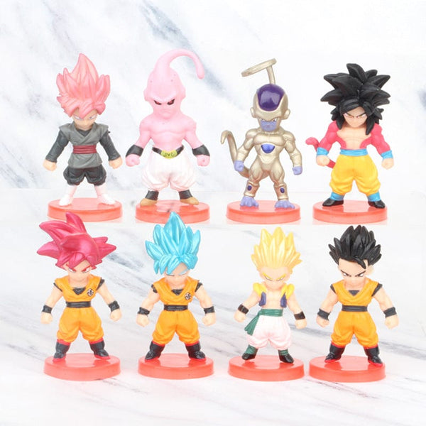 Planet Gates 8-21PCS Dragon Ball Z Set Super Son Goku Vegeta Broly Buu Action Figure Anime Figurines Ultra Instinct Model Gifts Toys