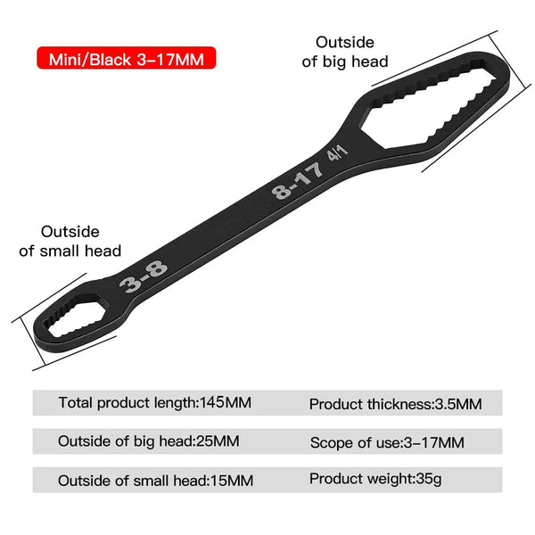 Planet Gates 8-22mm Universal Torx Wrench Self-tightening Adjustable Glasses Wrench Board Double-head Torx Spanner Hand Tools for Factory