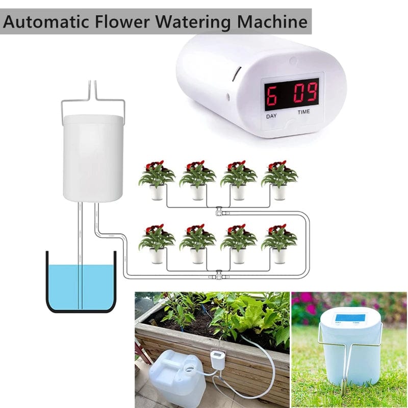 Planet Gates 8/4/2 Head Automatic Watering Pump Controller Flowers Plants Home Sprinkler Drip Irrigation Device Pump Timer System Garden