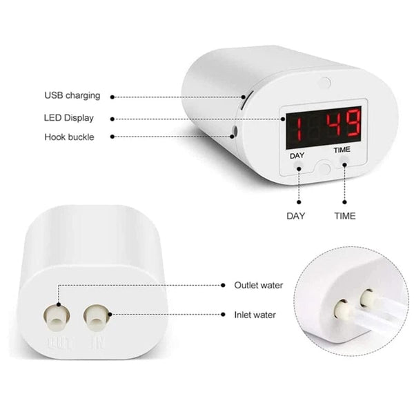 Planet Gates 8/4/2 Head Automatic Watering Pump Controller Flowers Plants Home Sprinkler Drip Irrigation Device Pump Timer System Garden Tool