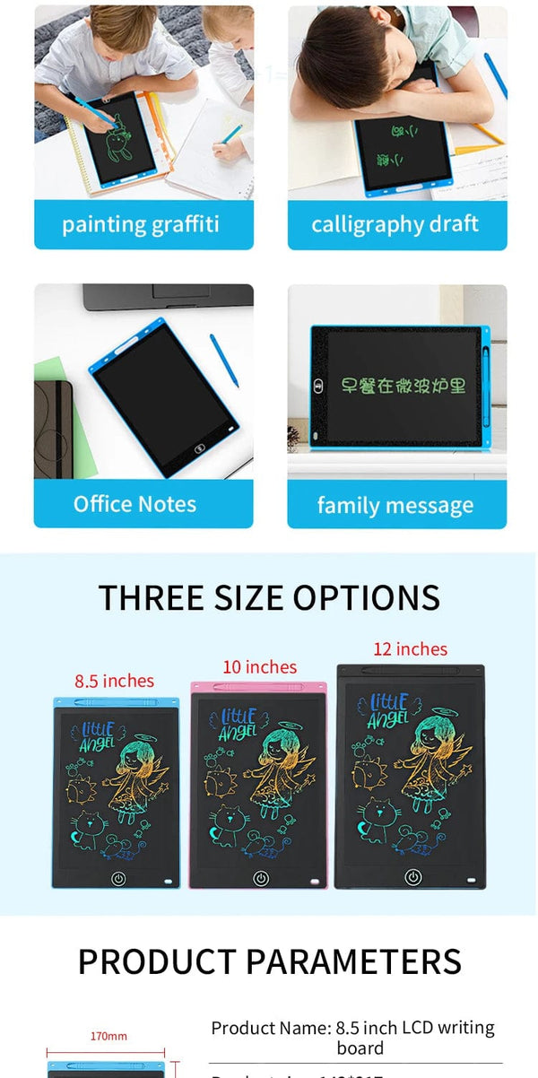 Planet Gates 8.5 Inch LCD Writing Tablet Drawing Board Graffiti Sketchpad Mgaic Erasable Handwriting Pad Toys for Kids Boys Gifts