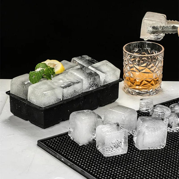 Planet Gates 8 Big Ice Tray Mold Giant Jumbo Large Food Grade Silicone Ice Cube Square Tray Mold DIY Ice Maker Ice Cube Tray