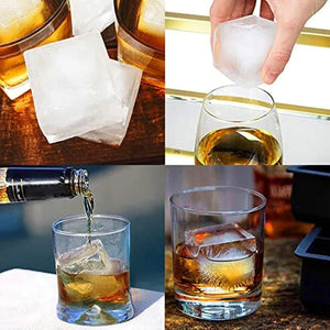 Planet Gates 8 Big Ice Tray Mold Giant Jumbo Large Food Grade Silicone Ice Cube Square Tray Mold DIY Ice Maker Ice Cube Tray