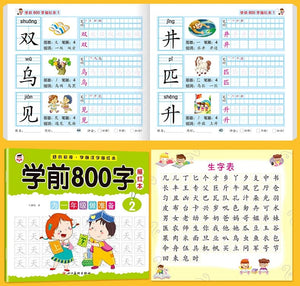 Planet Gates 8 Books/set Children Pencil Chinese Tracing Red 800-Character Preschool Children Aged 3-6 Practice Copybook Early Education Book