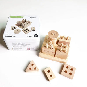 Planet Gates 8 Children Wooden Puzzle Domino Tangram Toys Early Learning Education Intelligence Kids Interactive Game Toys with Retail Box