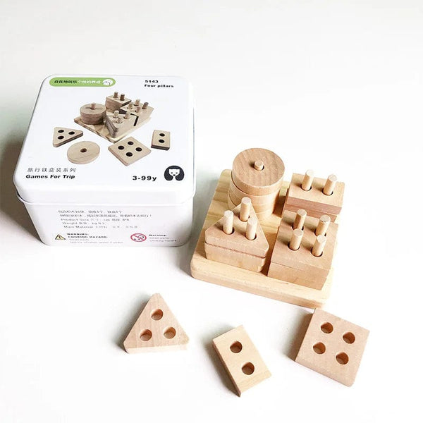 Planet Gates 8 Children Wooden Puzzle Domino Tangram Toys Early Learning Education Intelligence Kids Interactive Game Toys with Retail Box