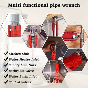 Planet Gates 8 In 1 Faucet Sink Installation Tool, Multifunctional Wrench Heavy Duty Aluminum Plastic Sinks Plumbing Tool Red Portable For RV Toilet