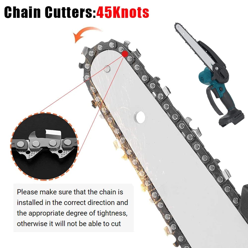 Planet Gates 8 Inch Electric Chainsaw Brushless Rechargeable Chain Saw Woodworking Garden Mini Pruning Saw Power Tool for Makita 18V Battery
