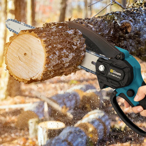 Planet Gates 8 Inch Electric Chainsaw Brushless Rechargeable Chain Saw Woodworking Garden Mini Pruning Saw Power Tool for Makita 18V Battery