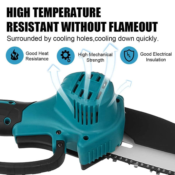 Planet Gates 8 Inch Electric Chainsaw Brushless Rechargeable Chain Saw Woodworking Garden Mini Pruning Saw Power Tool for Makita 18V Battery