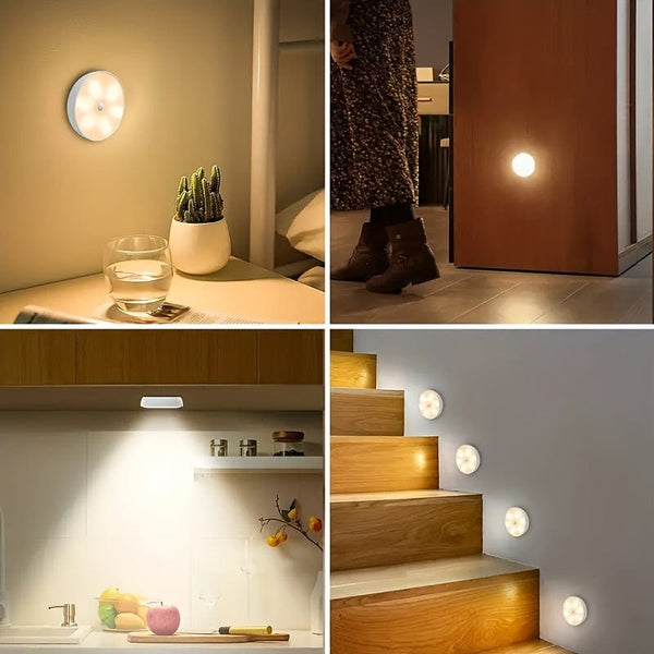 Planet Gates 8-LED USB Charging Night Light, USB Night Light With PIR Motion Sensor, Paste Magnetic Strips For Closets, Cabinets, Stairs, Bedrooms