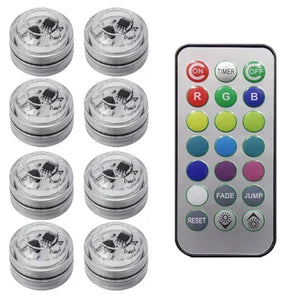 Planet Gates 8 lights 1 control LED Car Interior Ambient Light Remote Control Decoration Auto Roof Foot Atmosphere Lamp Bicycle Tail Light  Wireless Adhesive