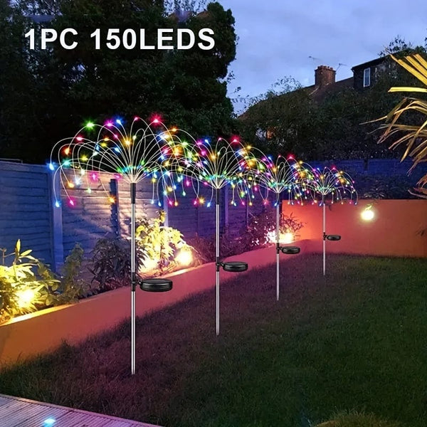 Planet Gates 8 Model 150LEDS / Molticolor 1 Pack Solar Firework Light Outdoor, Waterproof Solar Garden Flower Lights With 8 Lighting Modes, With For Garden Courtyard Outdoor Lighting Decoration