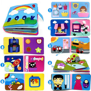 Planet Gates 8 pages -16 pictures Montessori Baby Busy Board 3D Toddlers Story Cloth Book Sensory toys for babies Education Habits Toys books for kids from 0-3