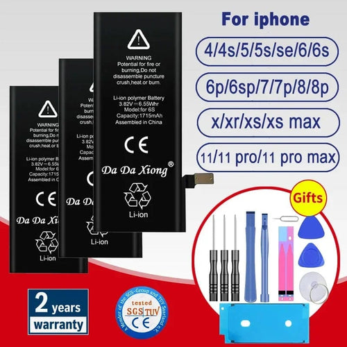 Planet Gates 8 Plus 3400mAh (HC) / CHINA Battery For  iPhone 6 6S 5 5S SE 6P 6SP 7 7Plus 8 8Plus X XR XS 11 SE2 4 4G 4S Pro MAX Replacement Batteria + Free Tools