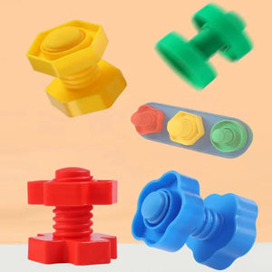 Planet Gates 8 Set Screw Building Blocks Plastic Insert Blocks Nut Shape Toys for Children Educational Toys Montessori Scale Models