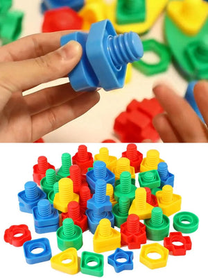 Planet Gates 8 Set Screw Building Blocks Plastic Insert Blocks Nut Shape Toys for Children Educational Toys Montessori Scale Models